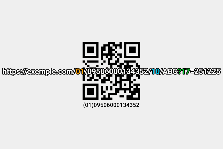 GS1 Digital Link URI structure: GTIN, batch and date inside the QR code’s address